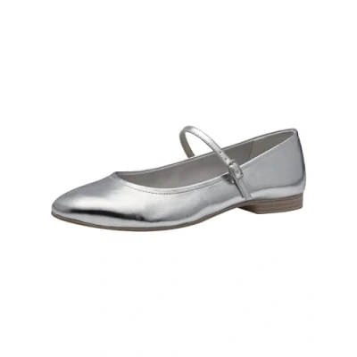 Image of Tamaris Ankle strap ballet pumps, Women&#039;s, Size: 3.5, Silver Synthetics