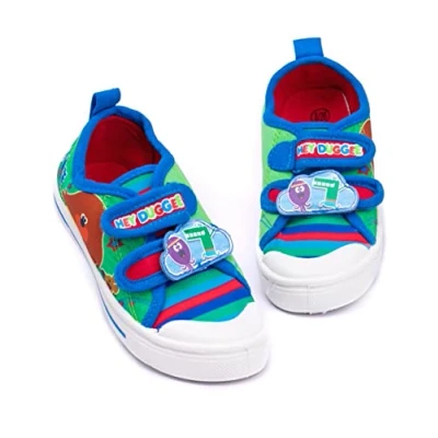 Image of Hey Duggee Trainers Boys Canvas Shoes Squirrel Club Green Kids Pumps UK Child 10