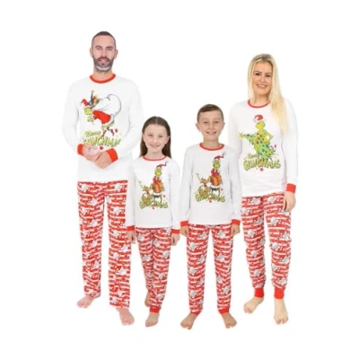Image of The Grinch Grinchmas Matching Family Christmas Long Pyjamas (18 20) White