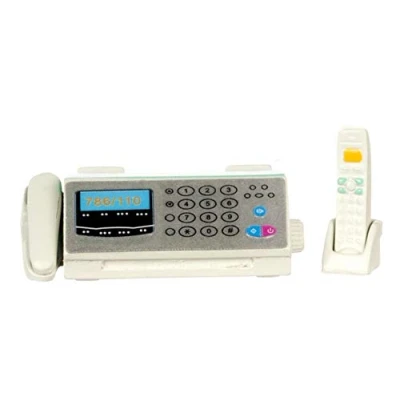 Image of Melody Jane Dolls House Miniature Study Office Desk Accessory Telephone Phone Fax Machine