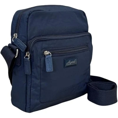 Image of Spirit Nylon Waterproof Crossbody Shoulder Bag Unisex Lightweight Travel with Multiple Pockets and Adjustable Strap Navy Bag, Medium Size