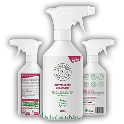 Image of No Chew Bitter Apple Spray for Dogs Stop Dog Chewing Deterrent Alcohol Free Anti Repellent Formula Puppies Cats Horses and Rodent Pets