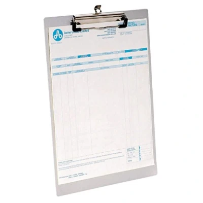 Image of Westcott E 17001 00 Aluminium clipboard, A4, with spring clip and suspension eye