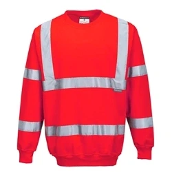 Image of Portwest B303 Comfort Elasticated Hi Vis Sweatshirt Red, 3X Large