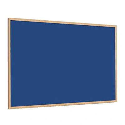 Image of Magiboards Slim Frame Blue Felt Noticeboard Wood 1800x1200mm