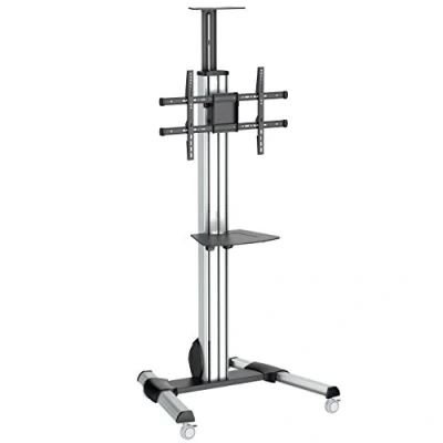 Image of StarTech.com Heavy Duty Rolling Portable TV Cart Stand with Wheels 32 to 75 inch Adjustable Rotating Mobile Flat Panel Screen Mount (STNDMTV70)