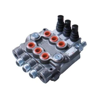 Image of Bucher 3 Bank 3/8 BSP 45 l/min Double Acting Cylinder Spool Hydraulic Monoblock Valve