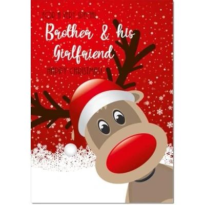 Image of doodlecards Brother &amp; Girlfriend Christmas Card Medium Size with Plain Envelope