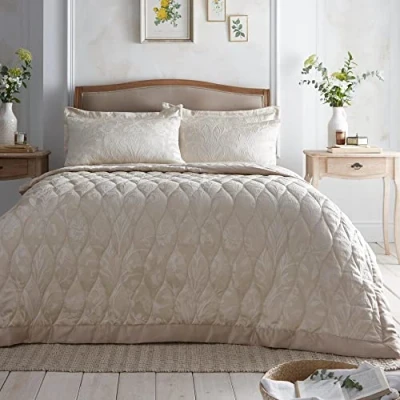 Image of Appletree Heritage Elysia Jacquard Bedspread 200cm X 230cm in Champagne