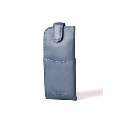 Image of Lakeland leather Glasses Case in Navy Blue real soft spectacles pouch for men and women