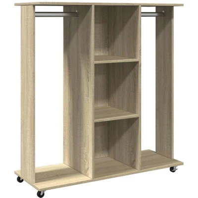 Image of vidaXL Wardrobe with Wheels Sonoma Oak 102x38x110 cm Engineered Wood