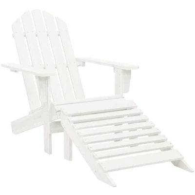 Image of vidaXL Garden Chair with Ottoman Wood White
