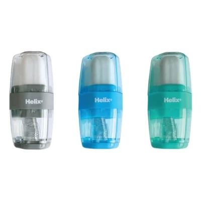 Image of Helix Duo Single Hole Sharpener &amp; Eraser (Assorted Colours), 049910