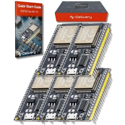 Image of AZDelivery 5 x ESP32S NodeMCU Module WLAN WiFi Dev Kit C Development Board mit CH340 (Nachfolgermodell zum ESP8266) kompatibel Arduino und inklusive E Book!