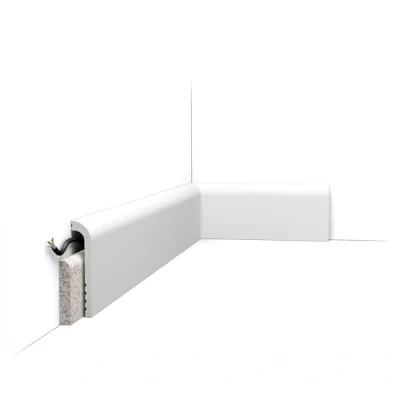 Image of skirting Orac Decor SX185 LUXXUS Cascade Cover Decorative Moulding Modern Look White 2m