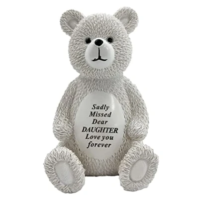 Image of Angraves Special Daughter Baby Girl Teddy Bear Memorial Graveside Ornament Plaque