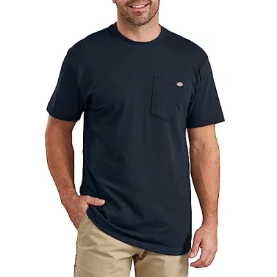 Image of Dickies Men&#039;s Short Sleeve Pocket Tee Big Tall, Dark Navy, X Large