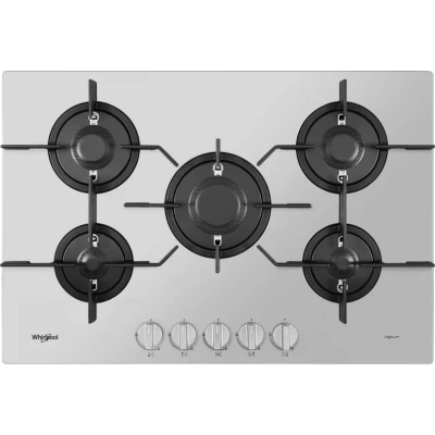 Image of Whirlpool PMW75D2IXL Built In Gas Hob, 75cm wide, 5 burners, Stainless Steel