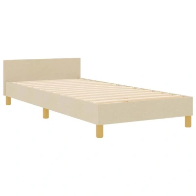 Image of vidaXL Cream Fabric Bed Frame 90x200 cm