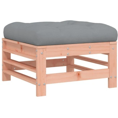 Image of vidaXL Garden Footstool with Cushion Solid Wood Douglas