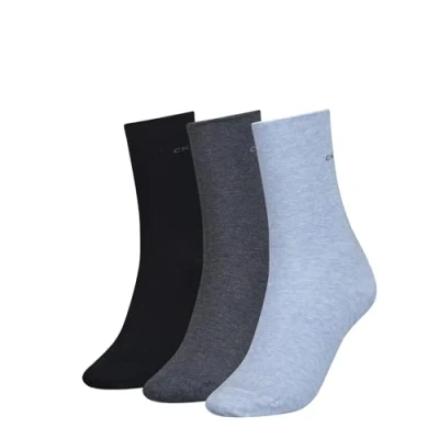 Image of Calvin Klein Underwear Women SOCK ROLL TOP 3 PACK Socks, Women&#039;s, Size: 4 7, Light blue melange