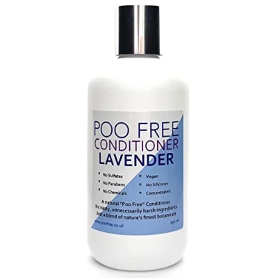 Image of POO FREE 99% Natural Conditioner Coconut &amp; Lavender. No Sulfates/Parabens/Silicones, pH 5.5, Sensitive Skin. 250ml