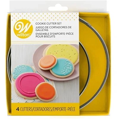Image of Wilton 2308 0914 Nesting Circles Cookie/Biscuit Cutter Set, 4 Piece , Silver