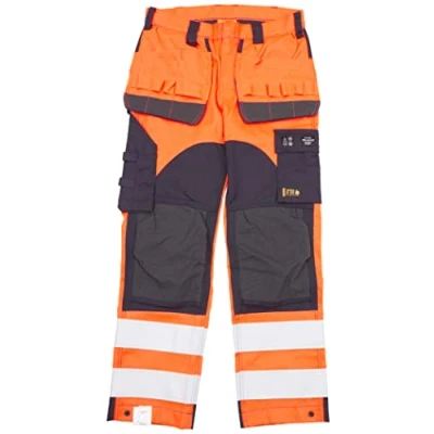 Image of Blaklader 158915135389C64 Multinorm Inhärent Work Trousers, High Vis Orange/Navy, Size C64