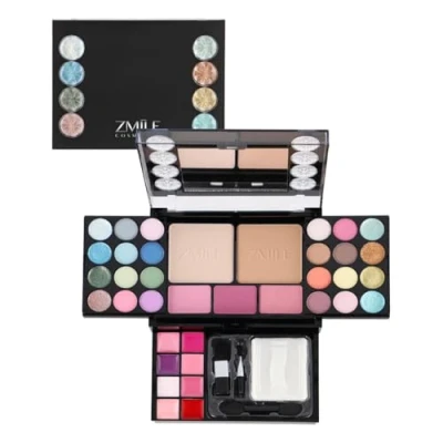 Image of ZMILE Cosmetics Diamonds Beauty Box Vegan with Mirror Small Make Up Set for On the Go, Traveling and as a Gift