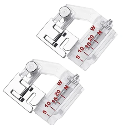 Image of Presser Feet,2PCS Sewing Machine Foot 5mm to 20mm Adjustable Bias Binder Binding for Low Shank Snap on Brother, Singer,Janome, Kenmore, Babylock.