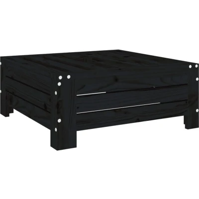 Image of vidaXL Square Parasol Base Cover — Black Solid Pinewood Doubles as Rustic Side Table Easy Assembly Required Ideal for Garden, Terrace or Pool Deck
