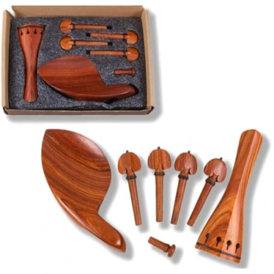 Image of Yinfente 4/4 Violin Kit Full Size Accessories Rosewood Peg Tailpiece Chin Rest End pin (4/4)