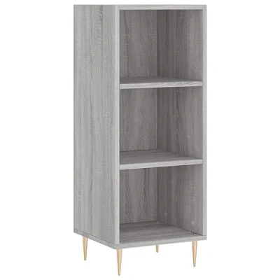 Image of vidaXL Grey Sonoma Engineered Wood Sideboard, Durable Storage Cabinet for Living room, Bedroom, Lounge area, Classic Design, Assembly required, Dimensions 34.5x32.5x90 cm