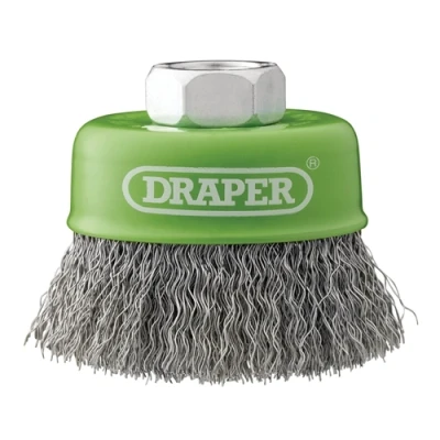 Image of Draper Stainless Steel Crimped Wire Cup Brush, 65mm, M14