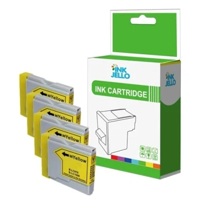 Image of InkJello Compatible Ink Cartridge Replacement for Brother DCP 135C 150C 153C 157C 750CN MFC 235C 260C 130C 330C 350C 353C LC970Y (Yellow, 4 Pack)