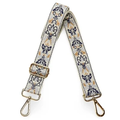 Image of Kolti Purse Strap Replacement Crossbody Handbag Stripe Wide Adjustable, Gold Buckle 375