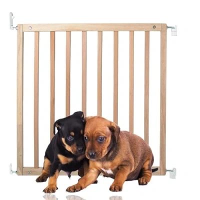 Image of Bettacare Simply Secure Wooden Screw Fit Gate, 72cm 79cm, Natural, Dog Gate Pet Stair Puppy Stylish and Practical Safety Barrier