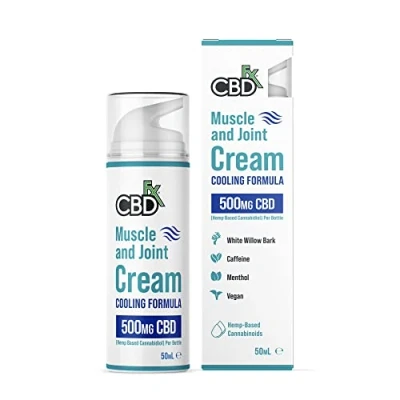 Image of CBDfx 500mg CBD High Strength Muscle &amp; Joint Cream with Caffeine, Menthol and White Willow Bark 50ml