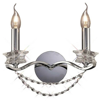 Image of Nydia Wall Lamp 2 Light E14 Polished Chrome/Crystal