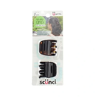 Image of Scunci No slip Grip Chunky Jaw Clips, 3.5cm, 2 Count