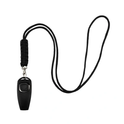 Image of Meiliyizu Dog Training Whistle with Clicker, Professional Set Ultrasonic Clicker Obedience Aid Effective Bark Control Includes Lanyard, Black