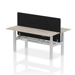 Image of Air B2B 1800x600 Adjustable 2P Bench Desk CP Grey Oak/Silver + Screen