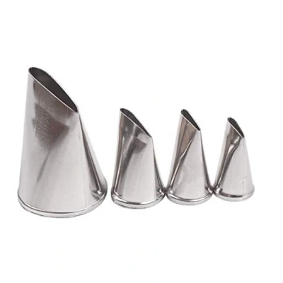 Image of DUORUI 4pcs Icing Piping Nozzle Tips Cream Cake Decorating Cupcake Fondant Stainless Steel Narrow Opening Make Flower Rose Petal