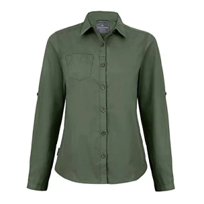 Image of Craghoppers Womens Expert Kiwi Long Sleeved Shirt, Dark Cedar Green, Size 18