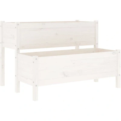 Image of vidaXL Planter White 110x84x75 cm Solid Wood Pine