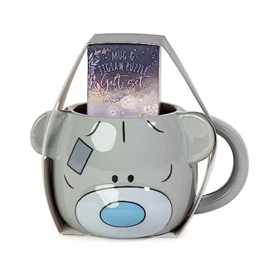 Image of Me to You Tatty Teddy Mug and Jigsaw Gift Set AGZ01186 Official Collection, Grey, Blue, Ceramics