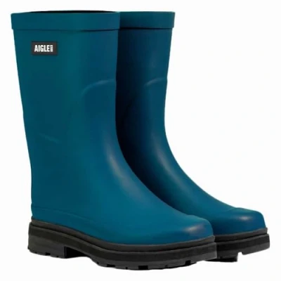 Image of Aigle Women&#039;s Mid Rain Boot, Storm Blue, 5 UK