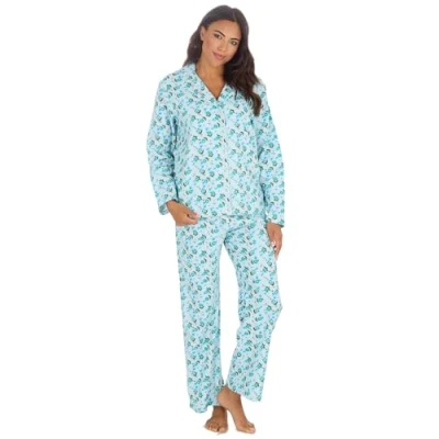 Image of Undercover Ladies Flannel Long Sleeve Pyjamas 34B2000 Blue 18 20
