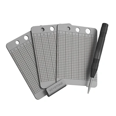 Image of KEYSTONE Crypto Seed Storage, Cryptosteel Capsule Metal Wallet, Cold Storage Backup, 24 Words Bitcoin Key Phrase Steel Plate, Compatible with Ledger, Trezor, KeepKey (Keystone Tablet Punch)