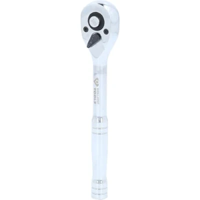 Image of BRILLIANT TOOLS BT020995 1/4 Inch Reversible Ratchet with Metal Handle, 100 Teeth [Powered by KS Tools]
